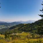 Aussicht vom Sonntagskogel-Anstieg auf Schaukelwald
